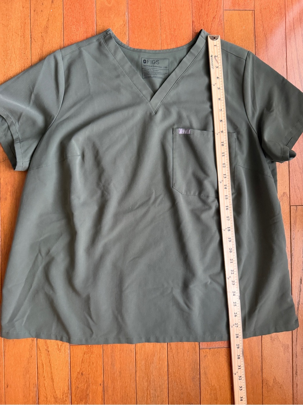 Figs Technical Collection Catarina Scrub Top V Neck Olive Green Size 3XL - Picture 2 of 6